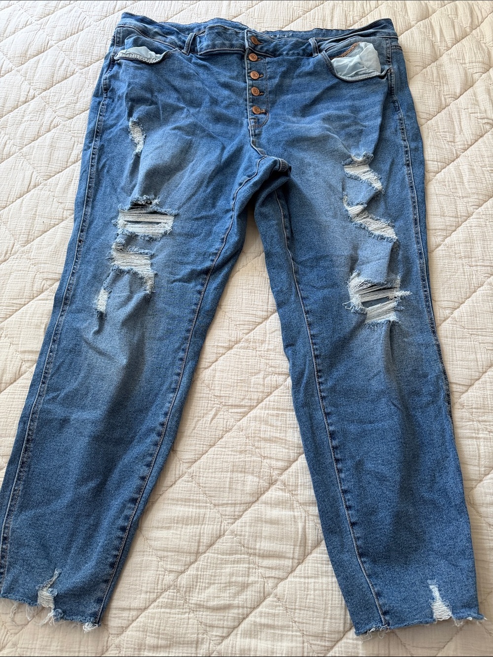 Maurices Distressed Multi-Button Fly Jeans